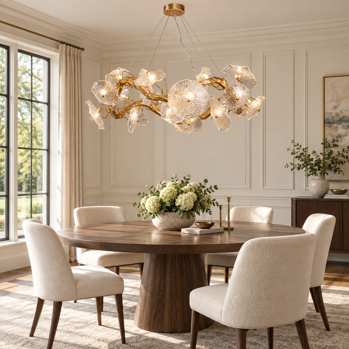 Avenhurst lotus glazen kroonluchter