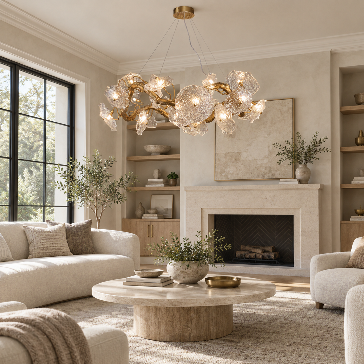 Avenhurst lotus glazen kroonluchter