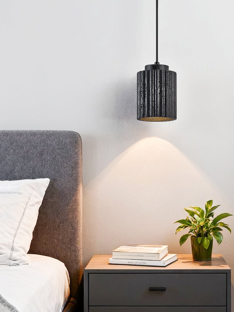 Hirb Ridge Zwart travertin hanglamp