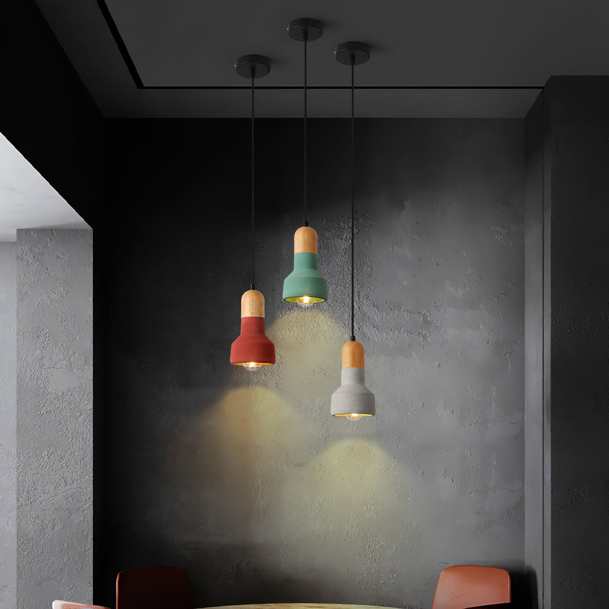 Trio Rustic hout hanglamp Grijs