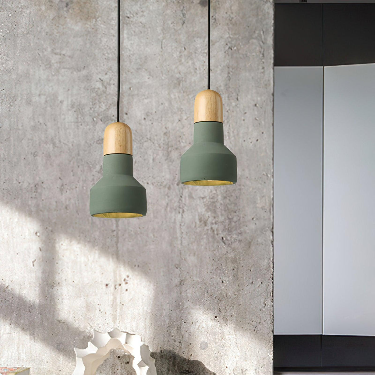 Trio Rustic hout hanglamp Grijs