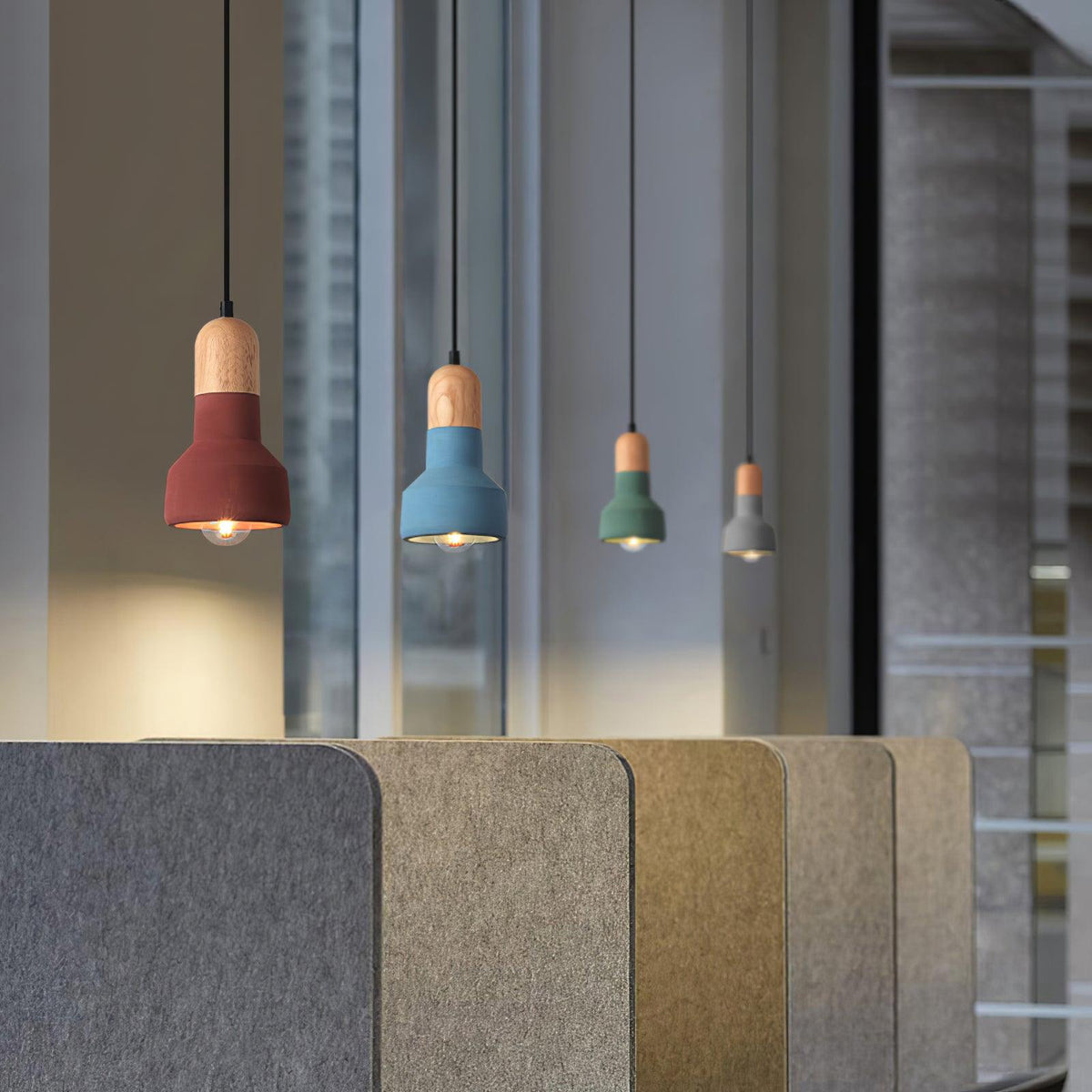 Trio Rustic hout hanglamp Grijs