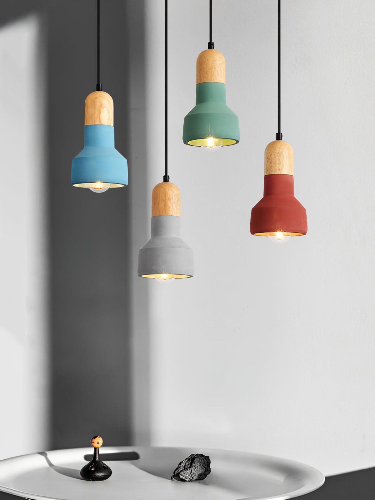 Trio Rustic hout hanglamp Grijs