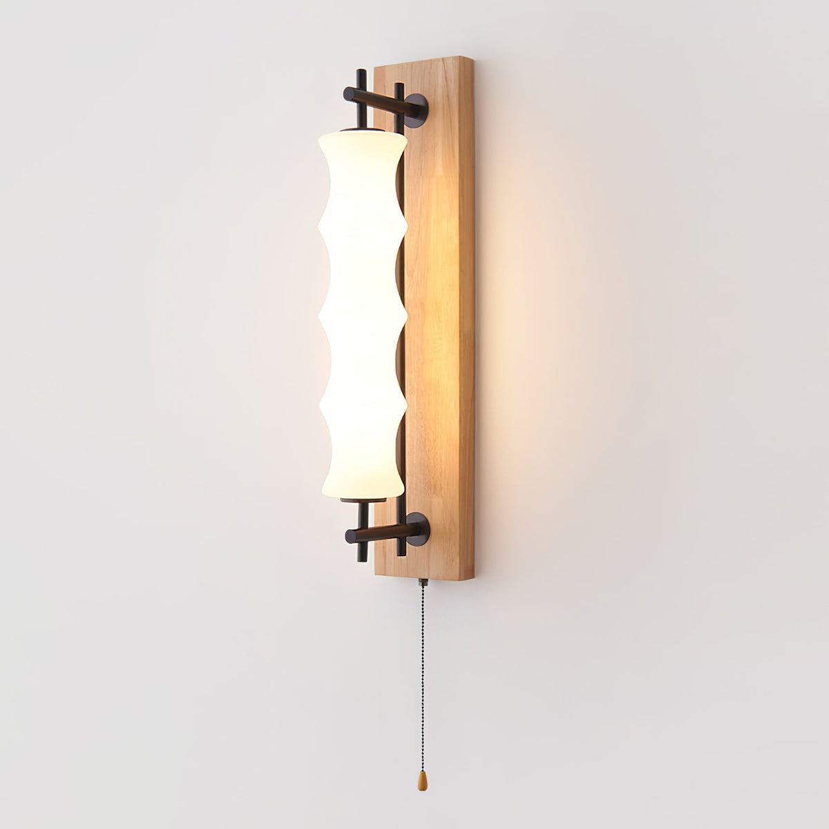 Eireelia wandlamp met golfpatroon in glas