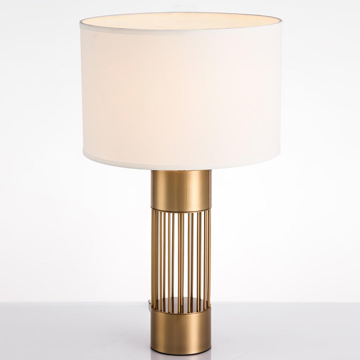 Mireira Moderne tafellamp van goudkleurige stof