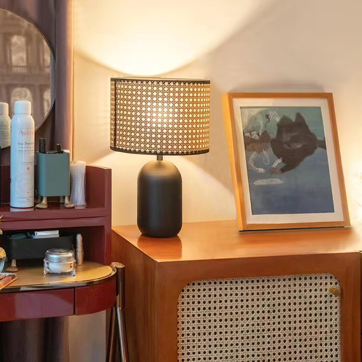 Ravarielle moderne tafellamp van bamboe