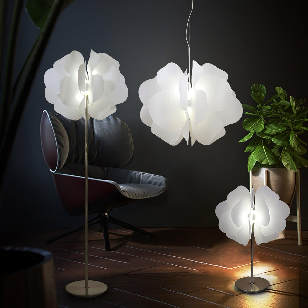Orelisiella hanglamp plastic bloemmotief