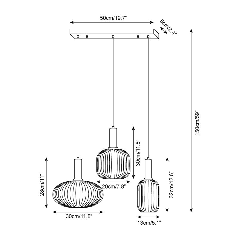 Miralelia Ribbed hanglamp