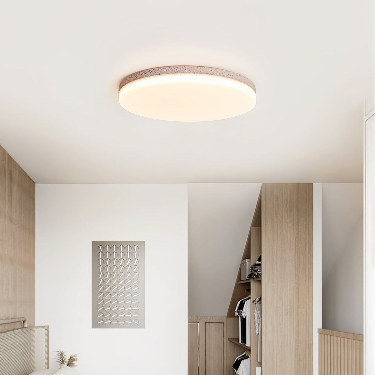 Sloane plafondlamp in geel travertin