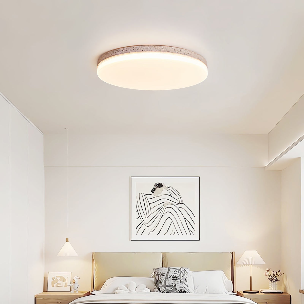 Sloane plafondlamp in geel travertin