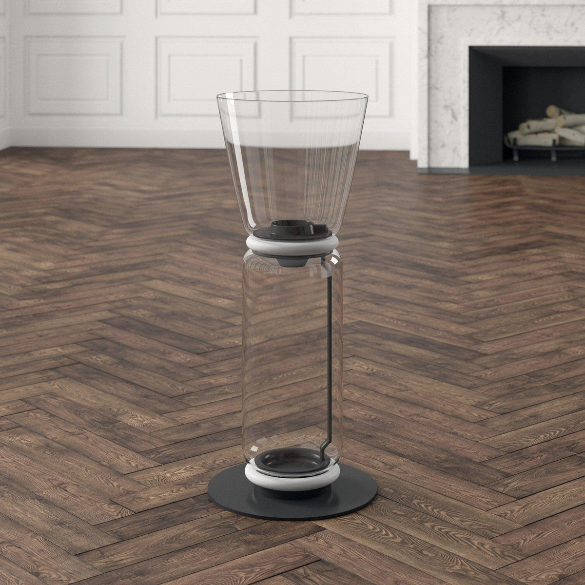 Cyrilys vloerlamp bamboe glas