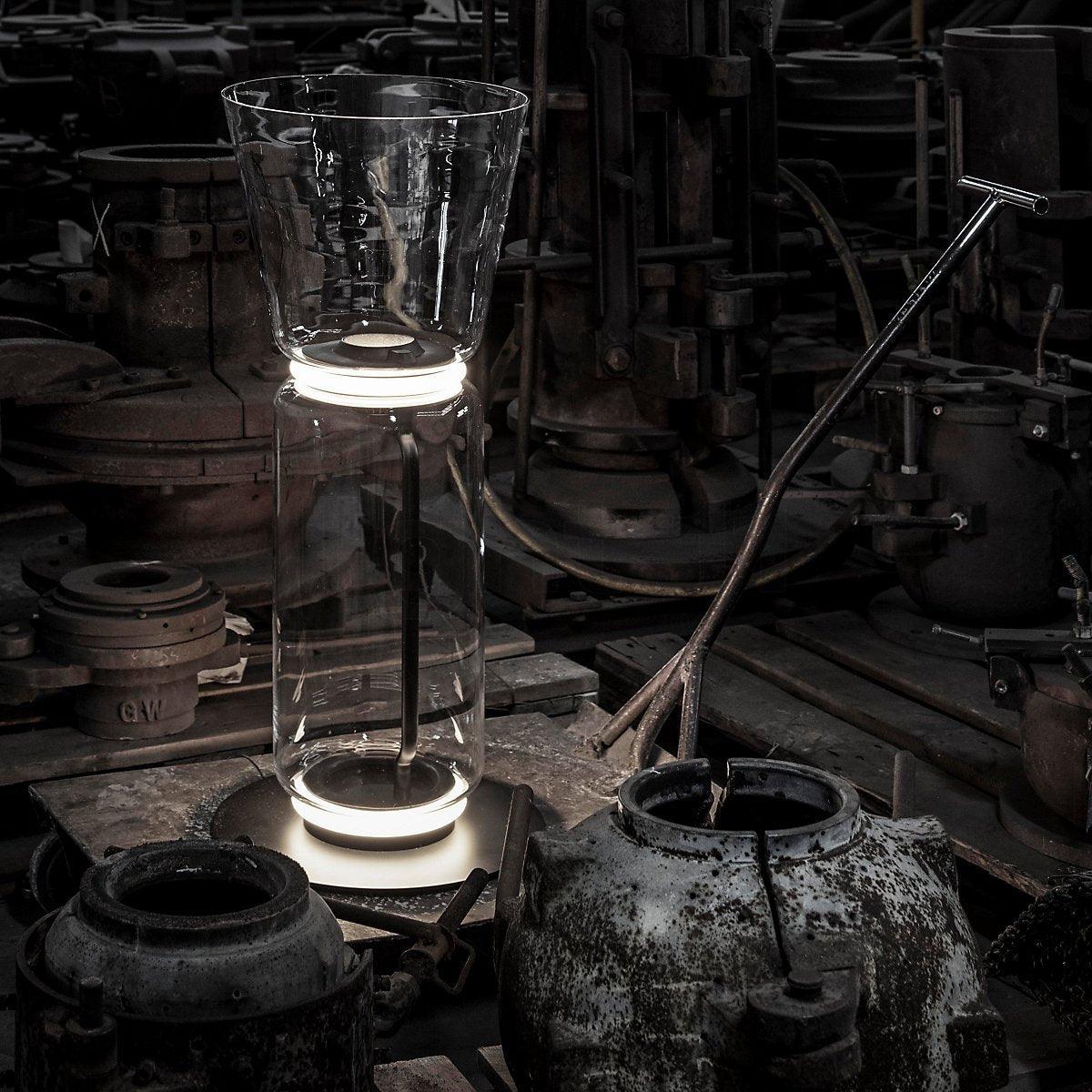 Cyrilys vloerlamp bamboe glas