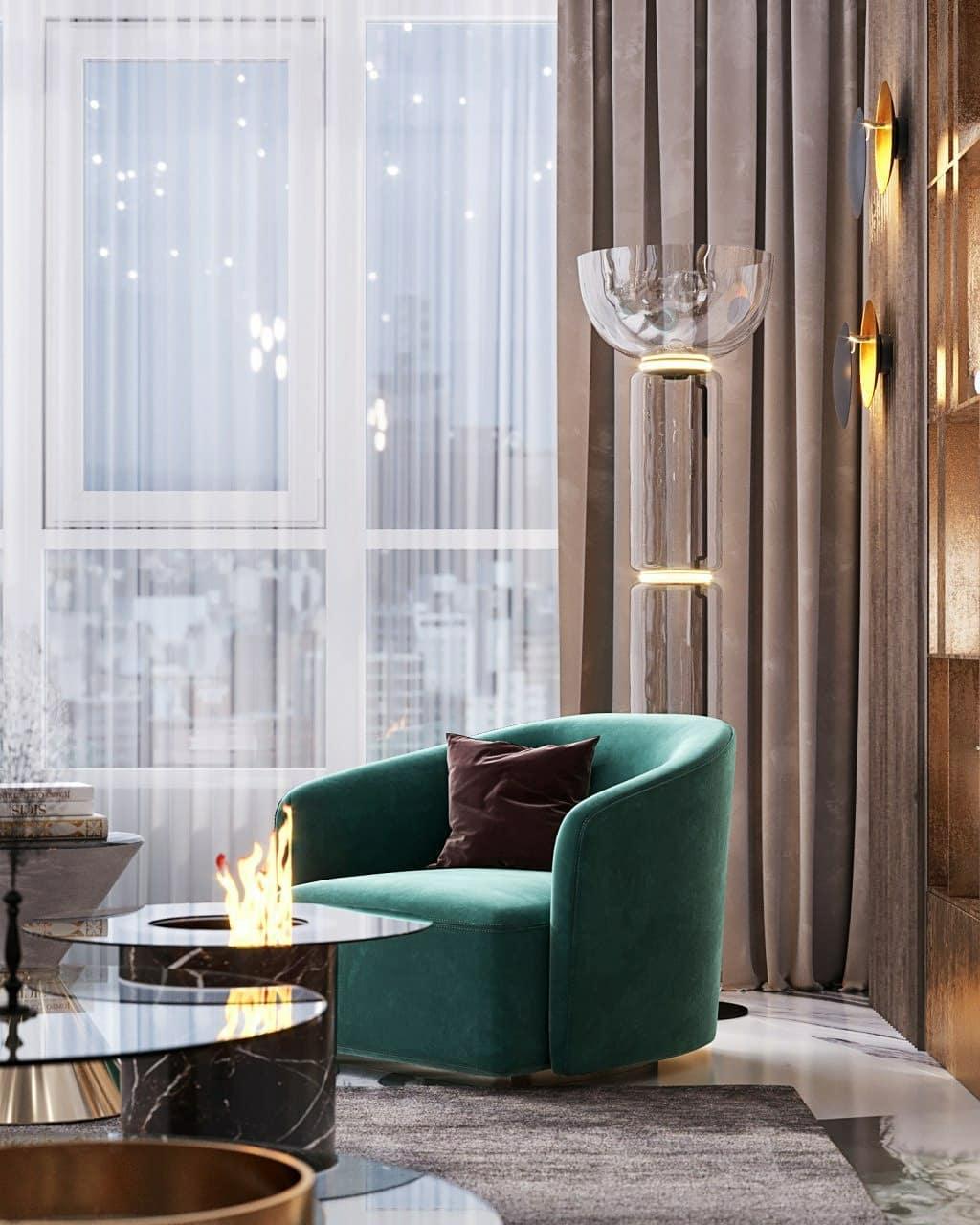 Cyrilys vloerlamp bamboe glas