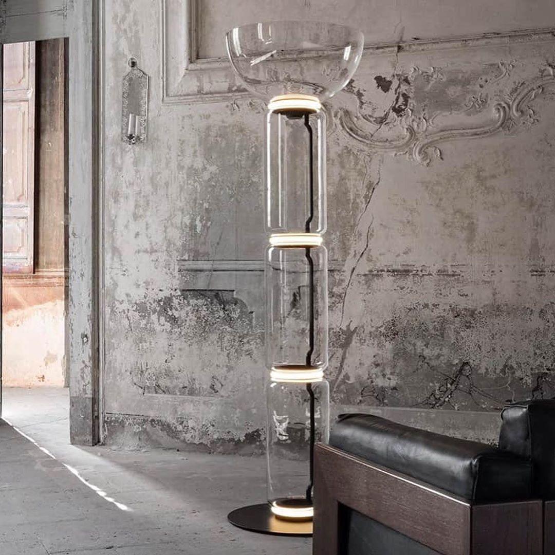 Cyrilys vloerlamp bamboe glas