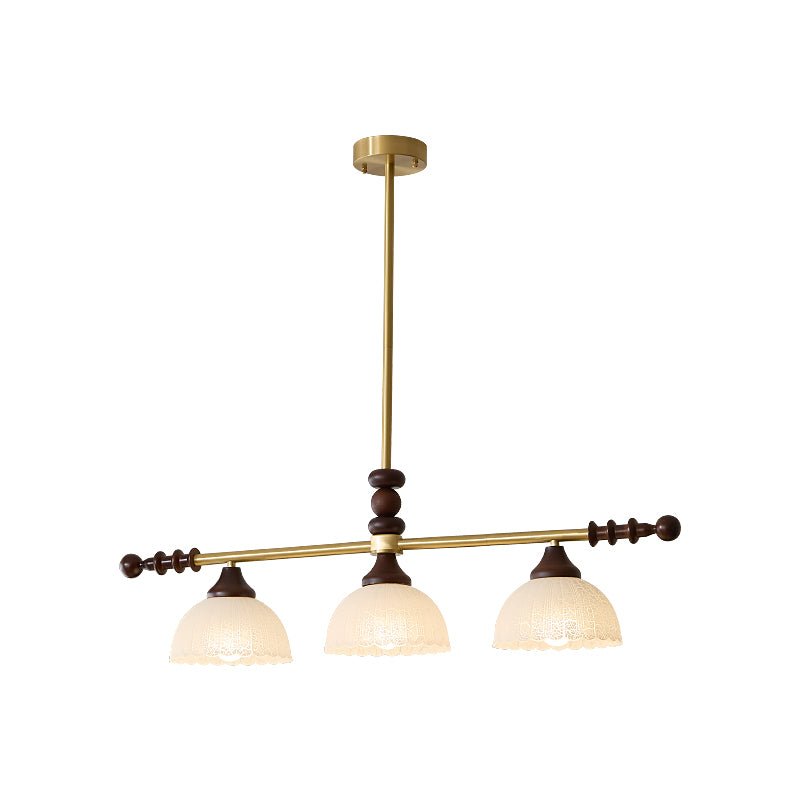 Codoriel Traditionele hanglamp van hout en glas voor eiland
