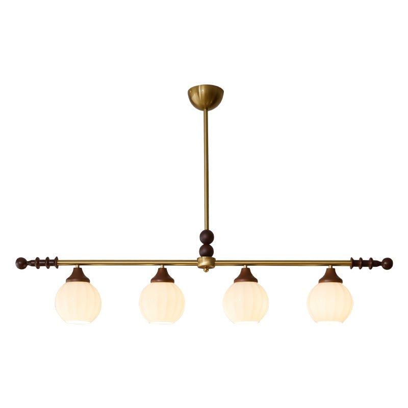 Codoriel Traditionele hanglamp van hout en glas voor eiland