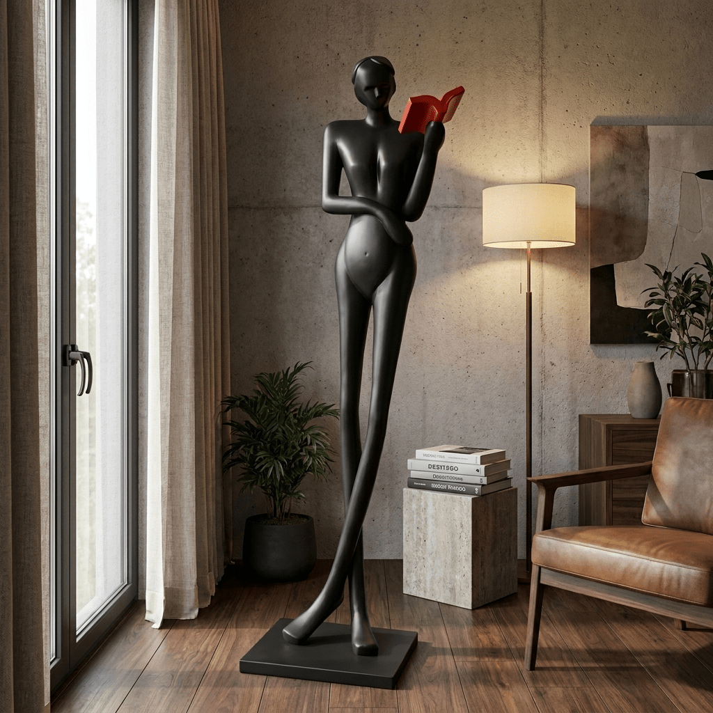 Noir Muse Leesstandbeeld Sculptuur