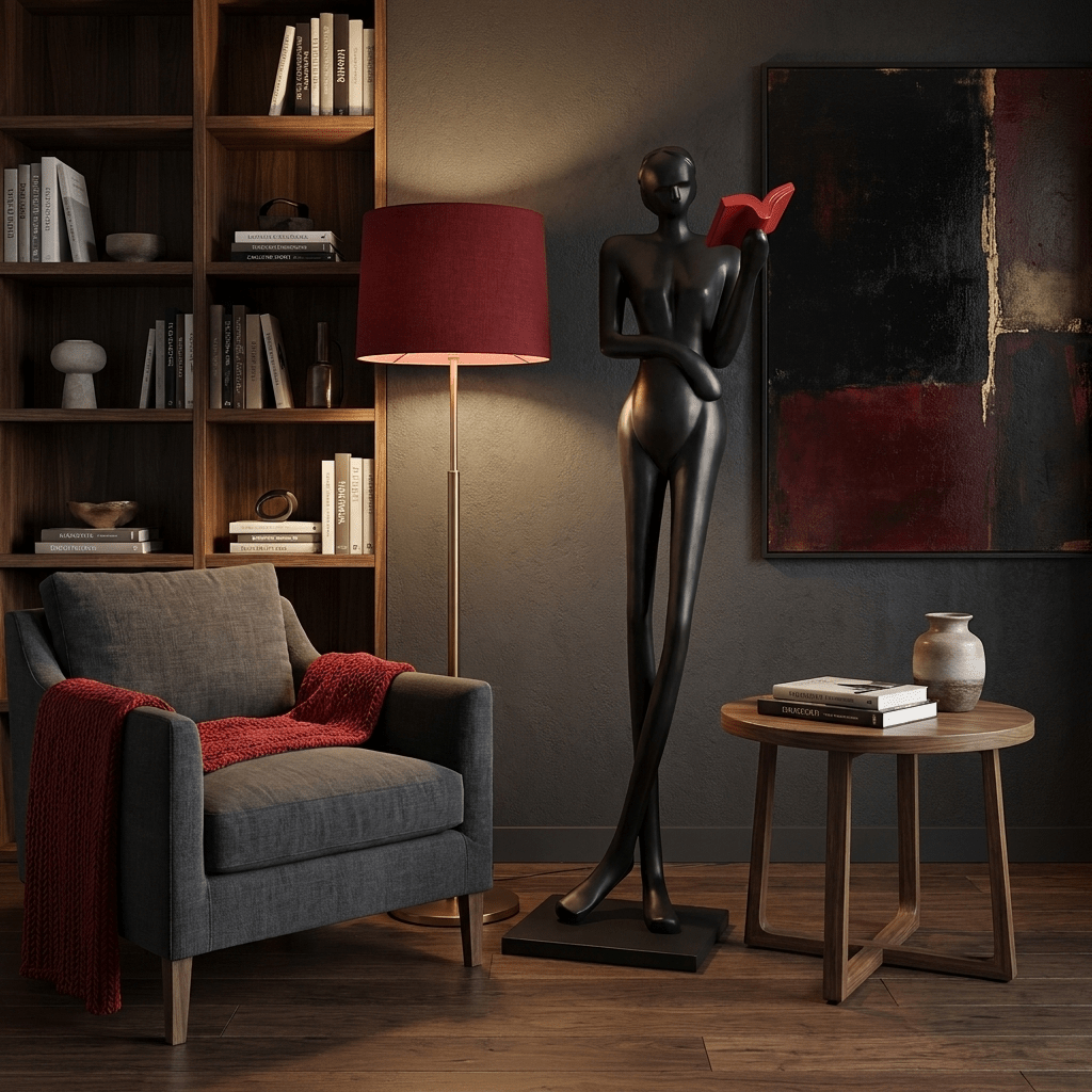 Noir Muse Leesstandbeeld Sculptuur