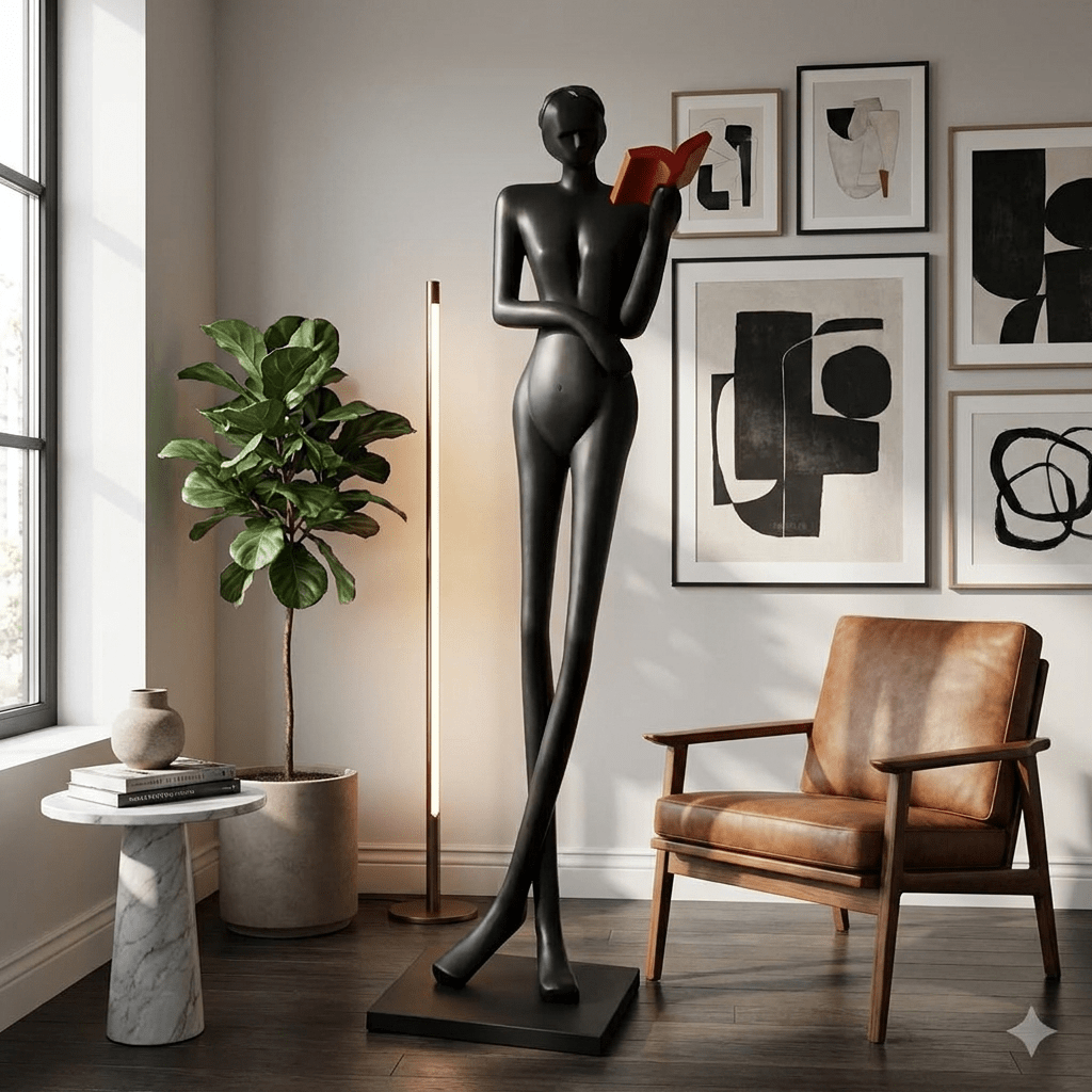 Noir Muse Leesstandbeeld Sculptuur