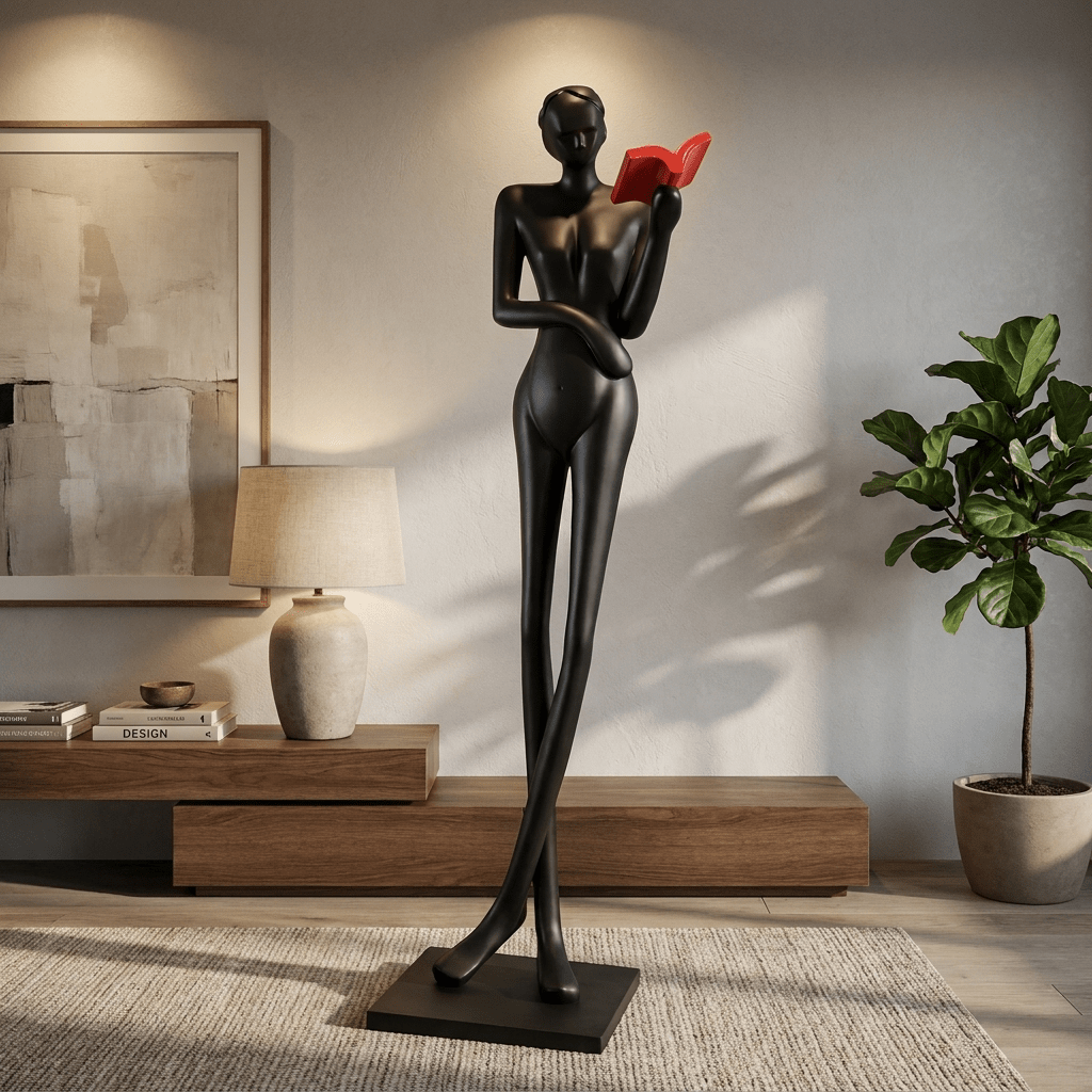 Noir Muse Leesstandbeeld Sculptuur