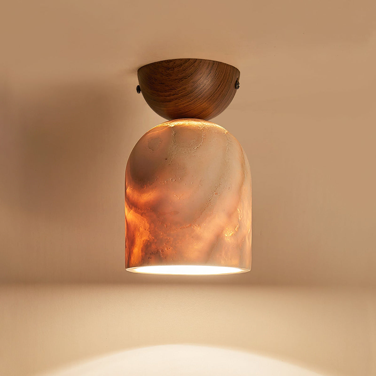 Linora travertin plafondlamp