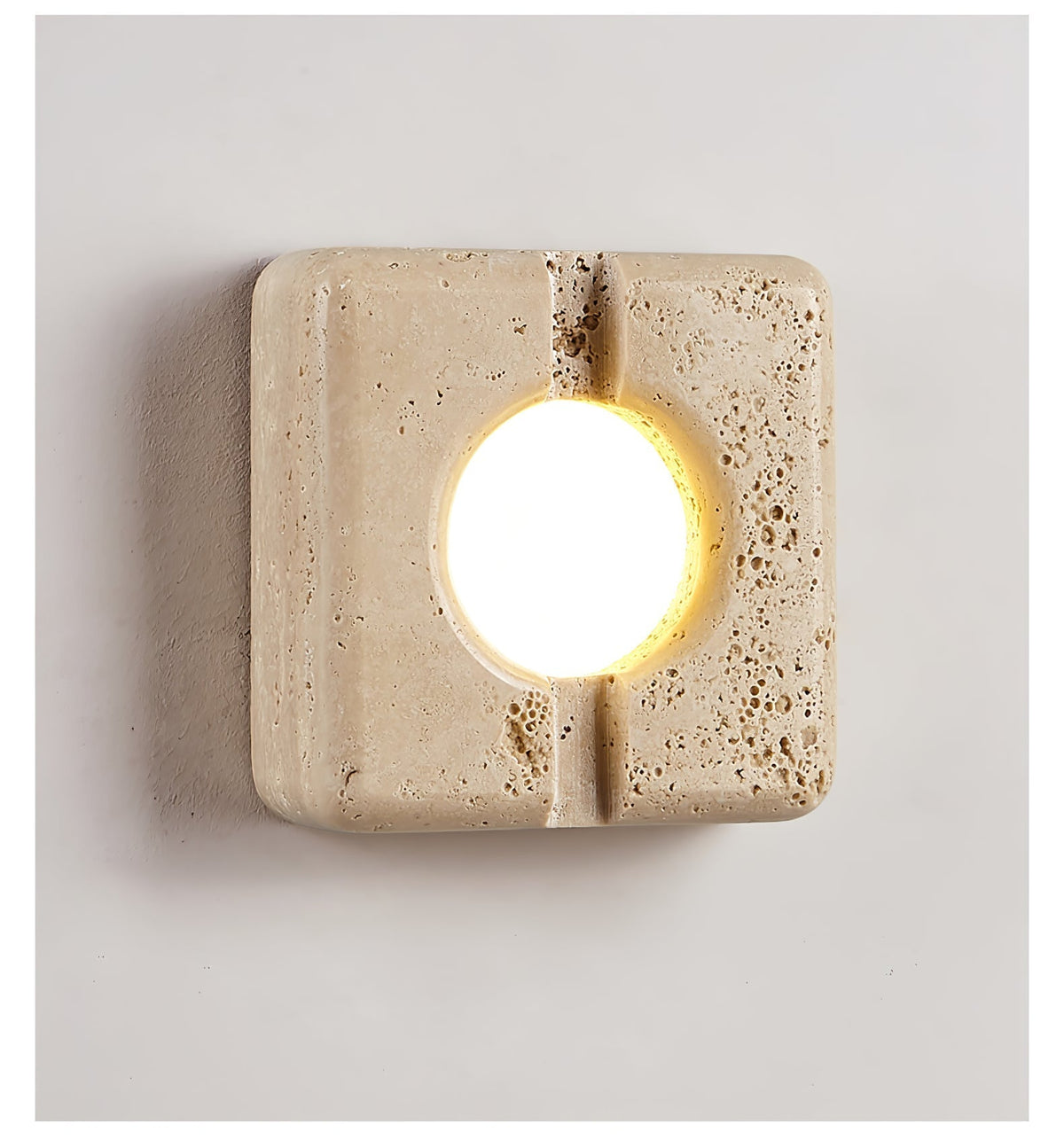 Valaora Geel travertin wandlamp