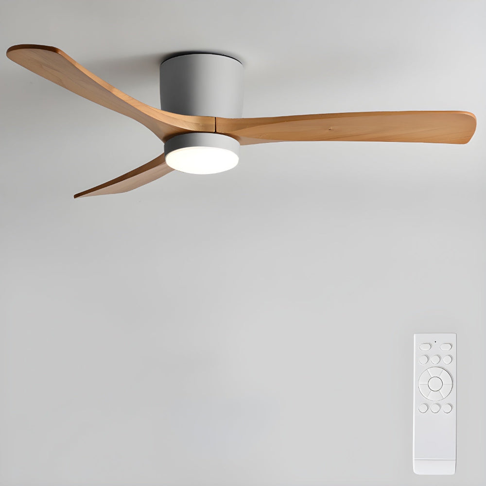 Elena Moderne plafondventilator met verlichting van walnoot hout