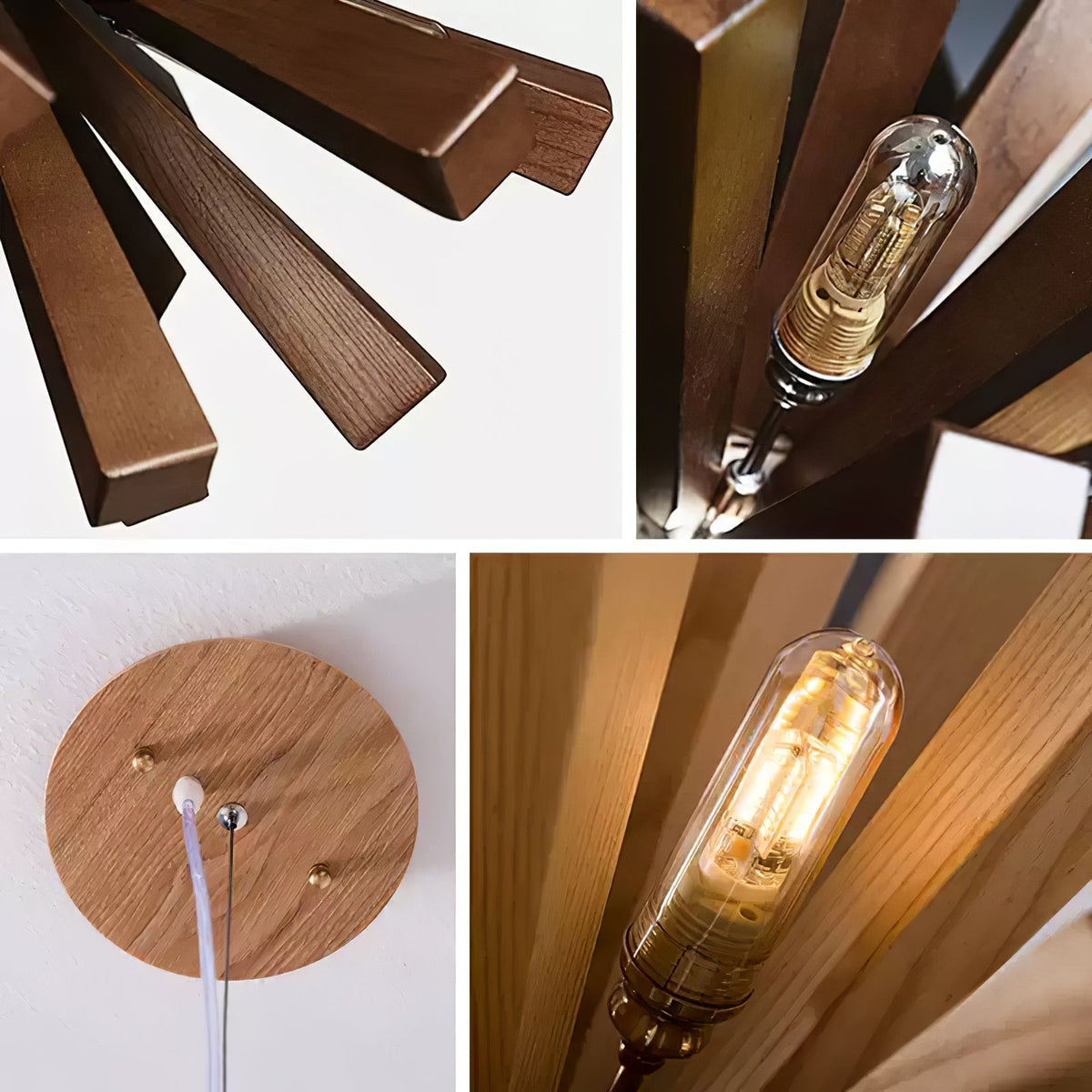 Elvarelle Premium Noordse kunst Burst hout kroonluchter