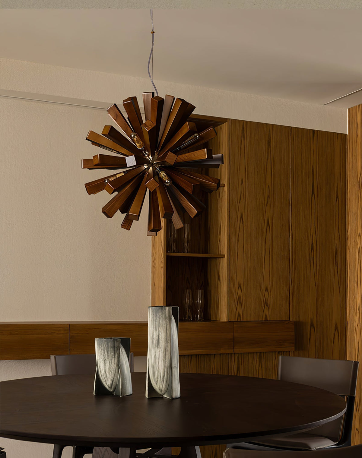 Elvarelle Premium Noordse kunst Burst hout kroonluchter