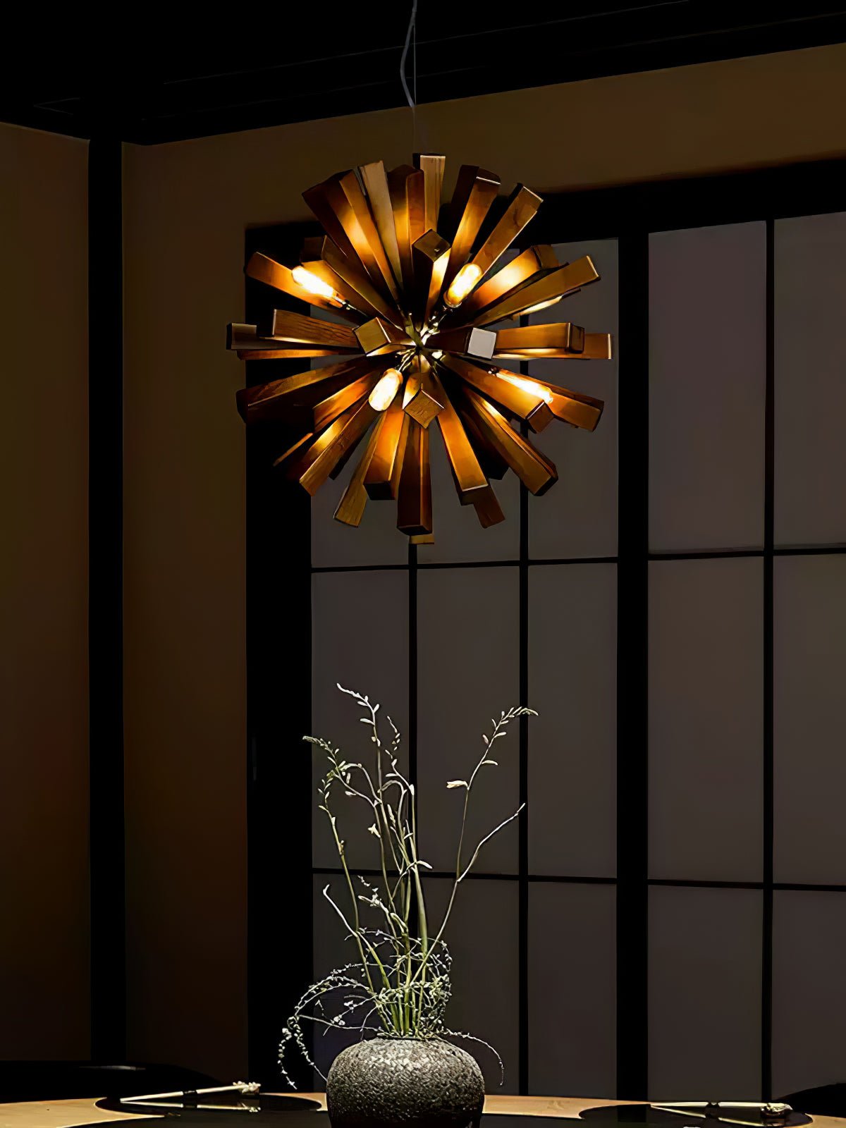 Elvarelle Premium Noordse kunst Burst hout kroonluchter