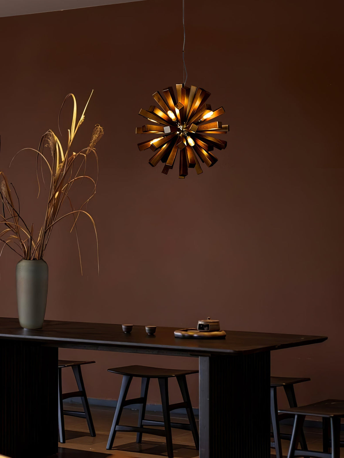 Elvarelle Premium Noordse kunst Burst hout kroonluchter