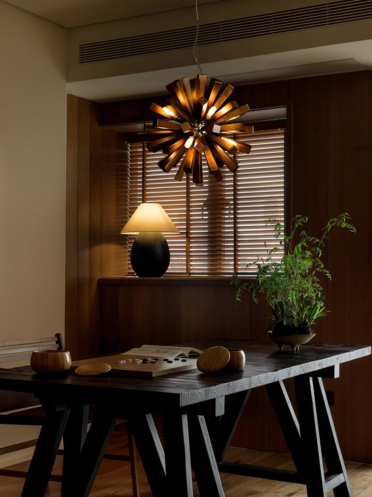 Elvarelle Premium Noordse kunst Burst hout kroonluchter