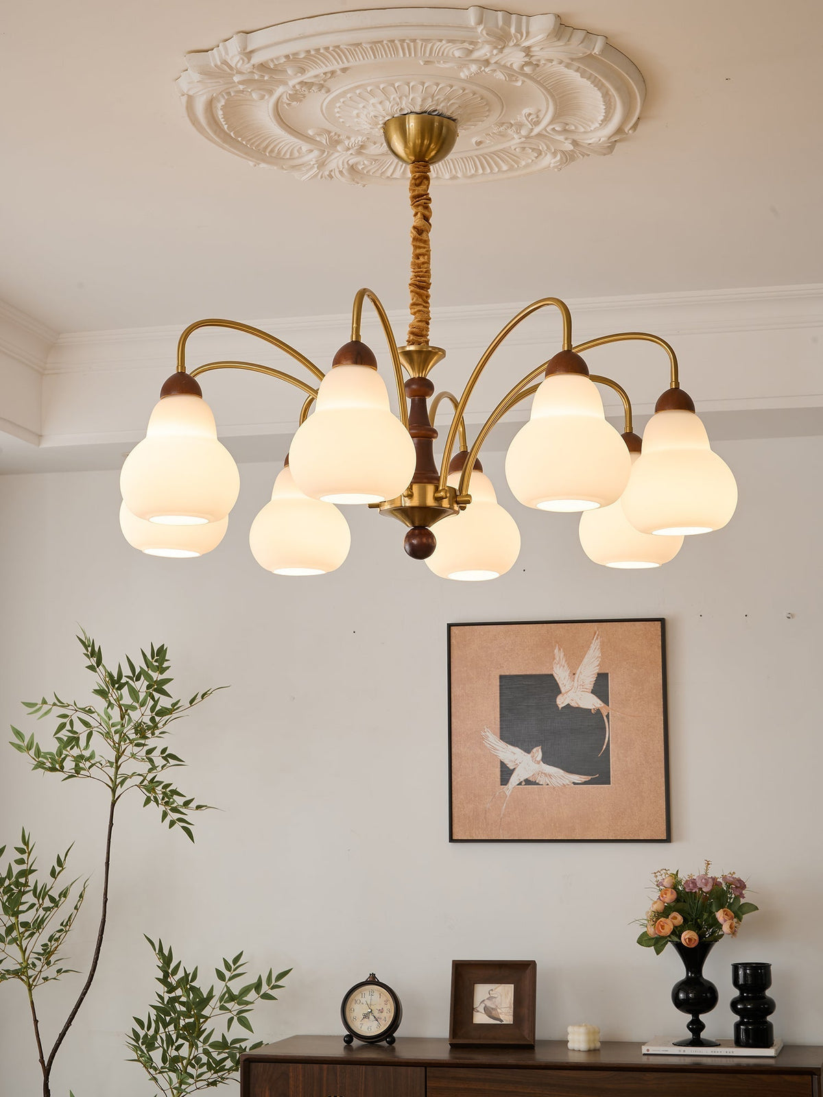 Novelle Traditionele Elegantie Vintage Hout Kroonluchter