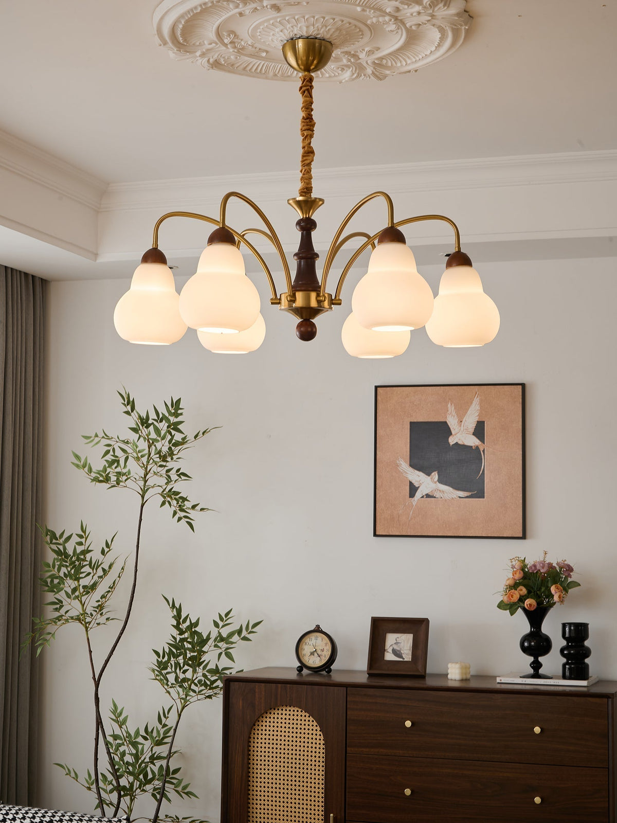 Novelle Traditionele Elegantie Vintage Hout Kroonluchter