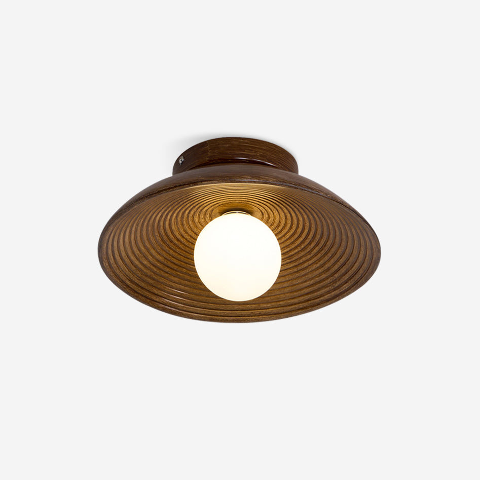 Zira Vlakke plafondlamp met Ronde bollen van Hout