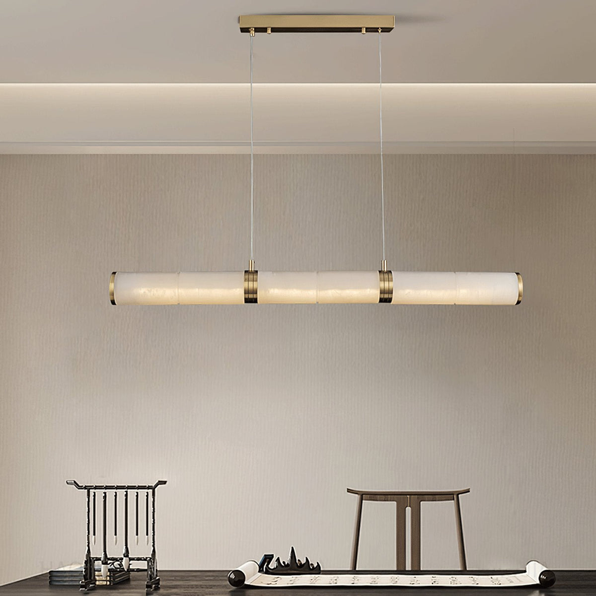 Gevrel minimalistisch hanglamp van albast