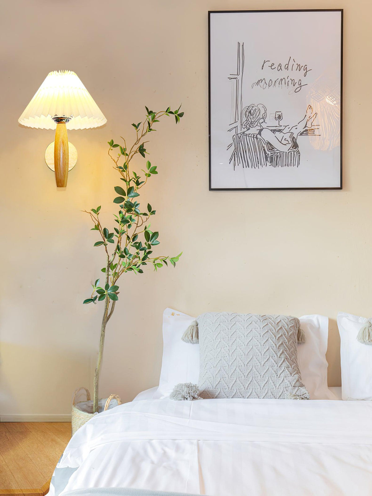 Elvivelle Moderne wandlamp van eikenhout