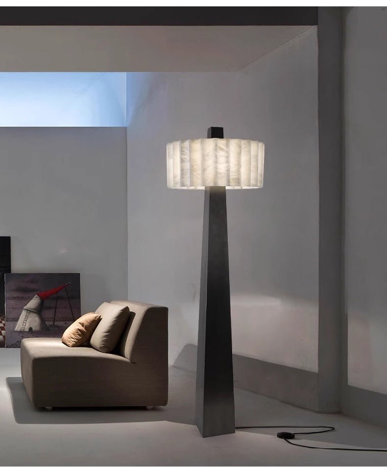Wolve vloerlamp van albast