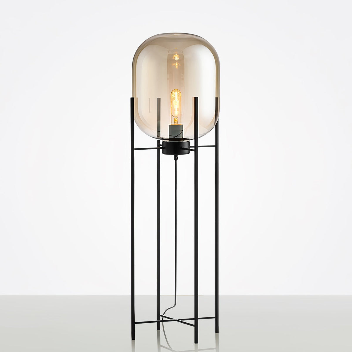 Liorivelia industriële vloerlamp van glas