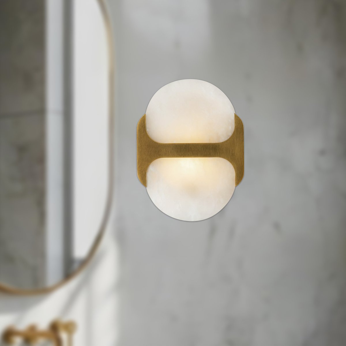 Ulthaora dubbele bollen wandlamp in albast