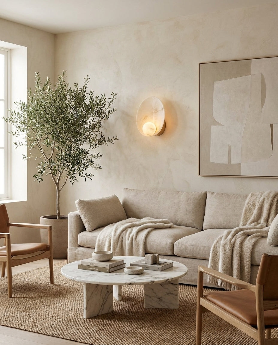Quillstone Albasten wandlamp