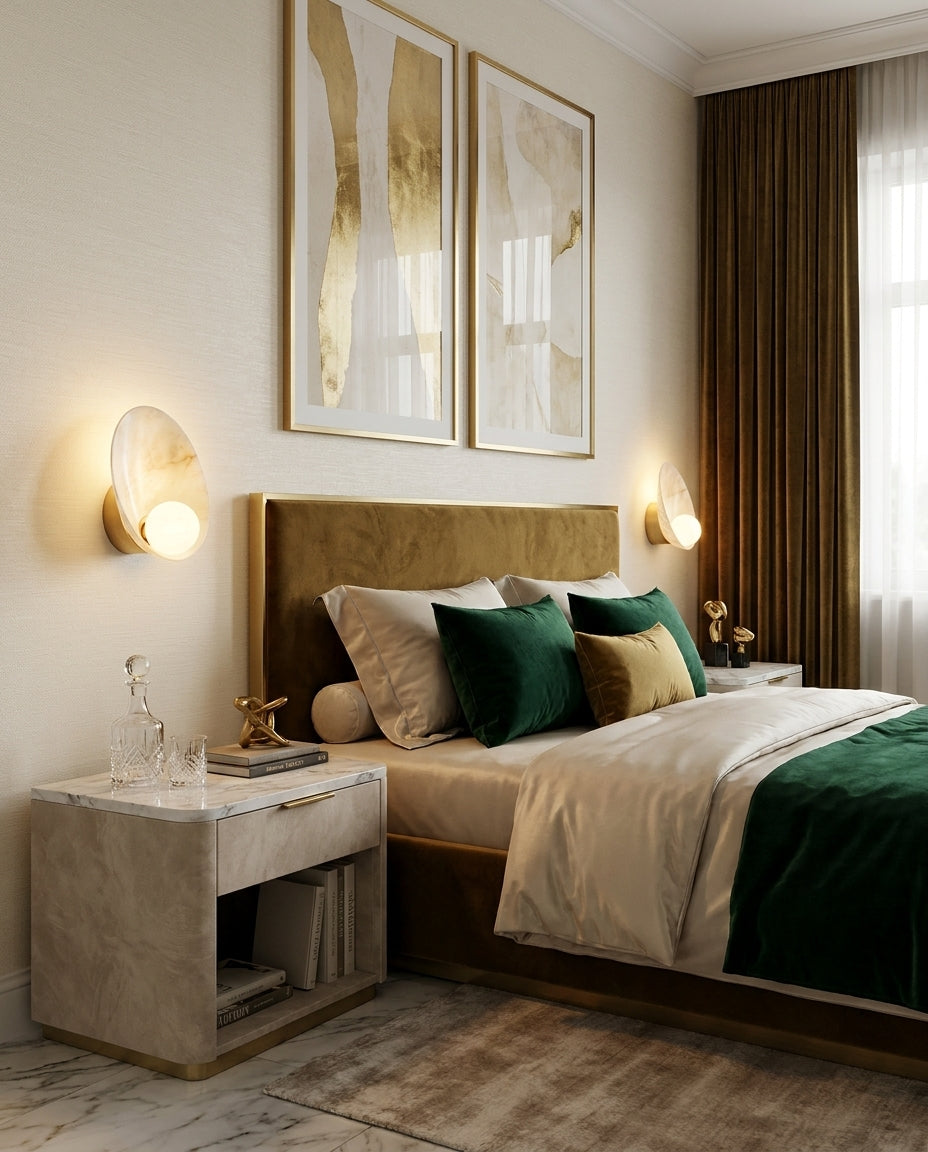 Quillstone Albasten wandlamp