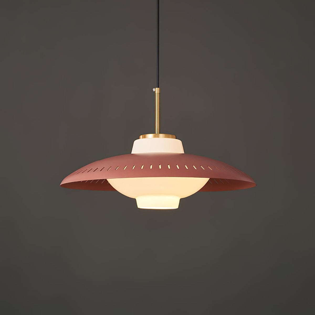 Evelo hanglamp van glas met opalglas en brede kap in klassieke stijl