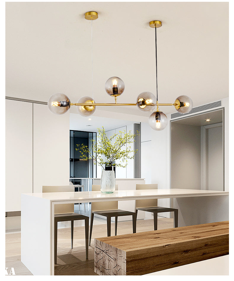Yorvin hanglamp orb messing glas voor woonkamer