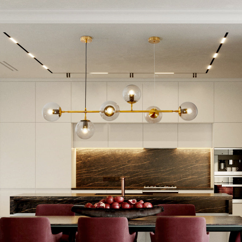 Yorvin hanglamp orb messing glas voor woonkamer