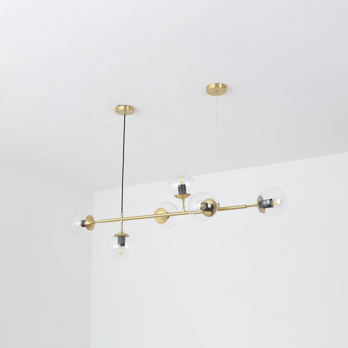 Yorvin hanglamp orb messing glas voor woonkamer