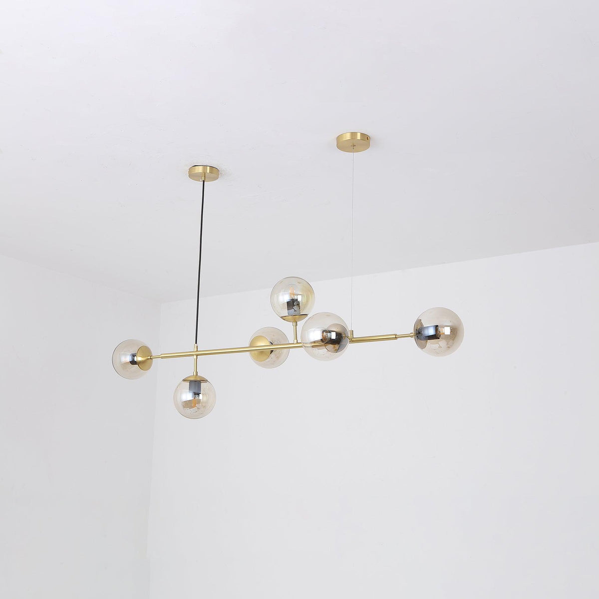 Yorvin hanglamp orb messing glas voor woonkamer