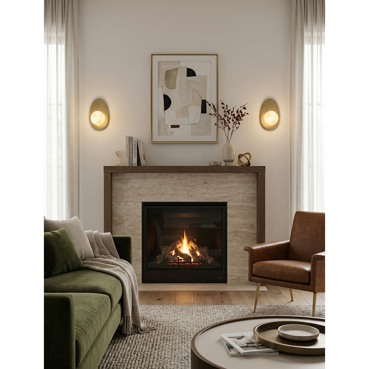 Orlisse wandlamp van albast