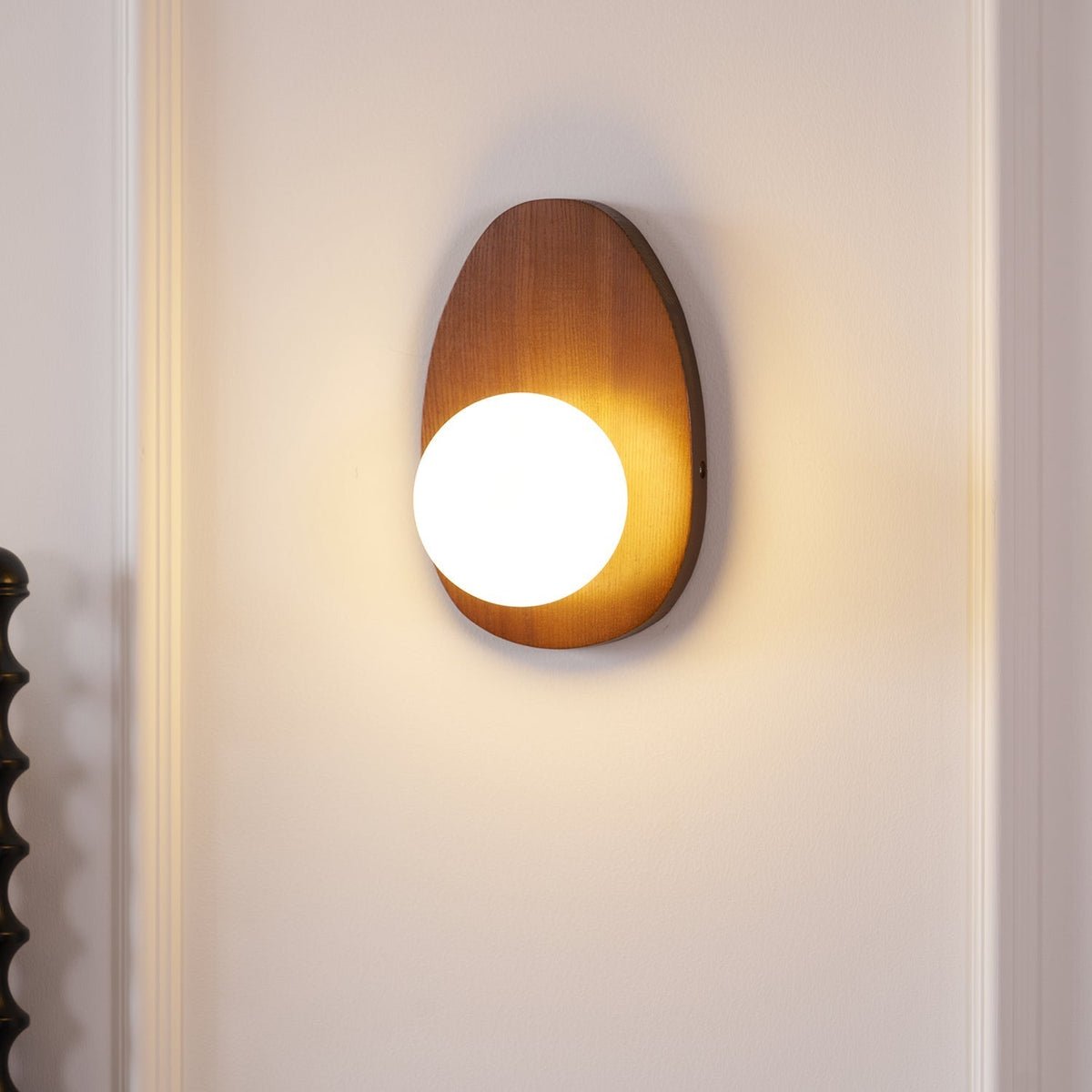 Aldiniella Premium Noordse kunst walnoothout glas wandlamp