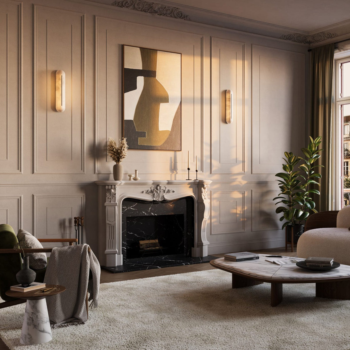 Armaryra Oblong albasten wandlamp